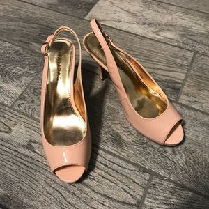 Rampage Blush Pink Patent Platform Sandals